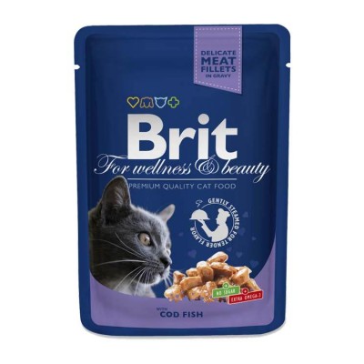 Brit Premium Wet Food Cod Fish for Adult Cats 80gm